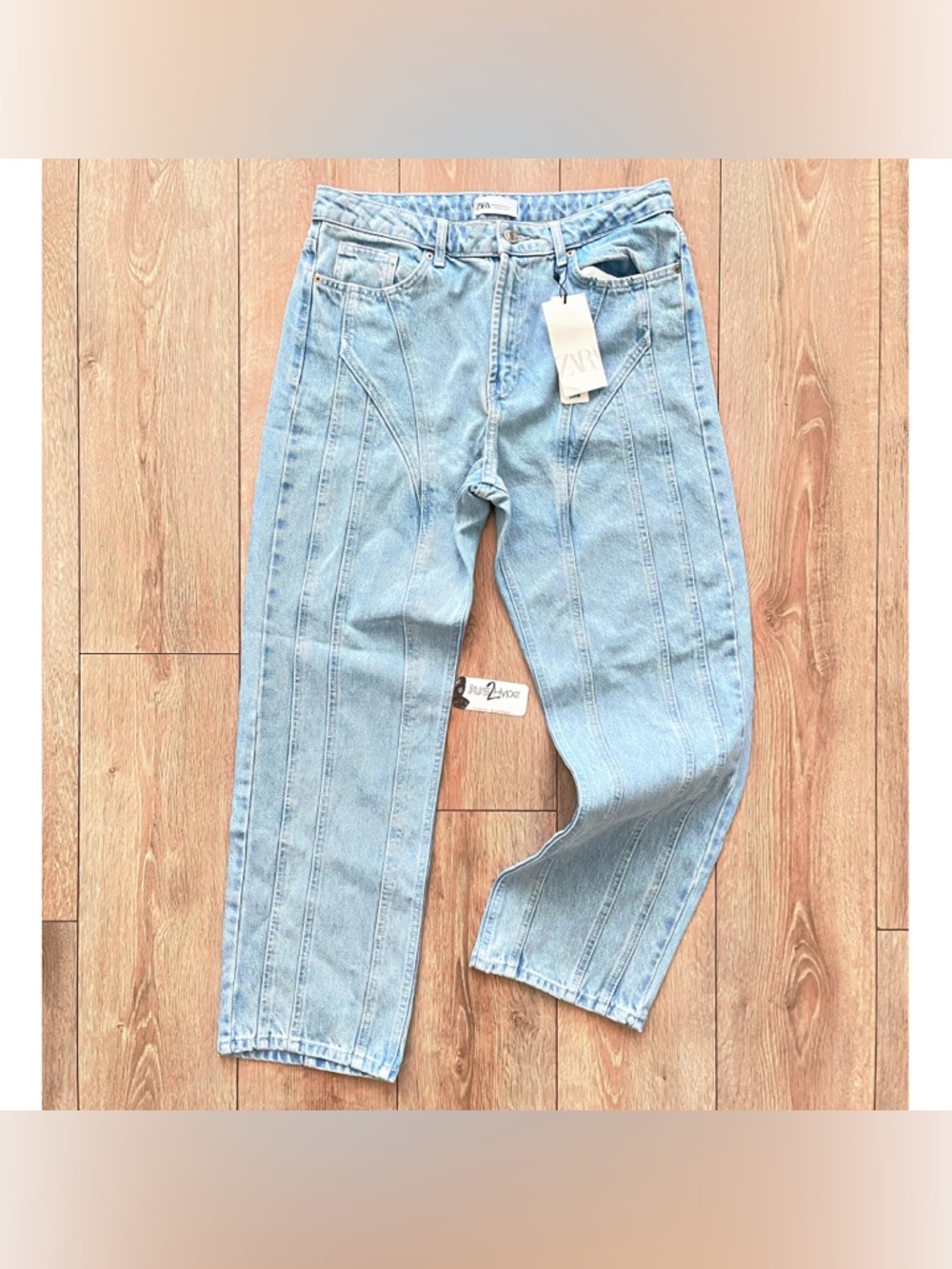 Zara Light Blue Women Straight-Leg Jeans Brand New